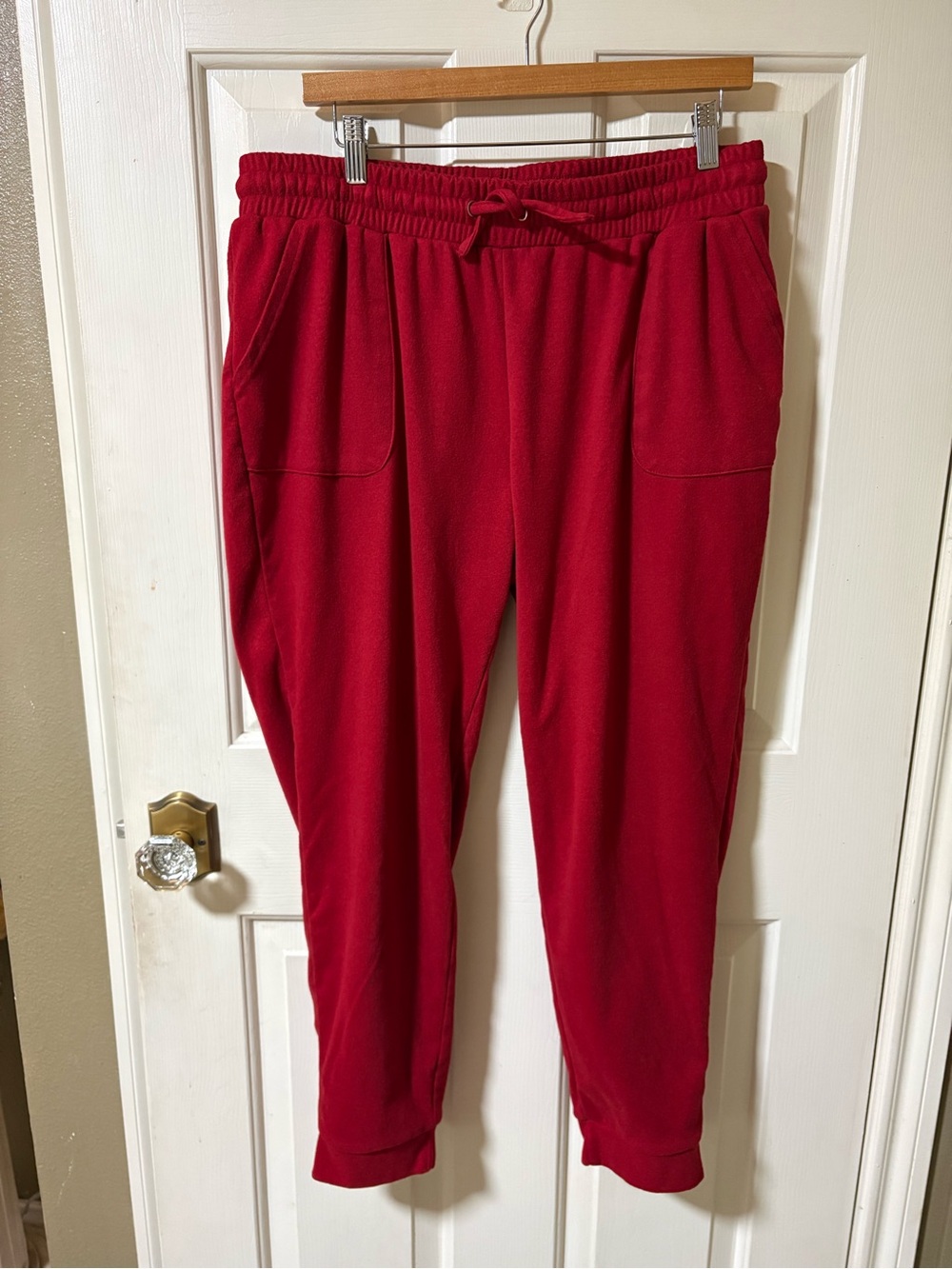 Rae Dunn Cozy Lounging Drawstring Red Joggers Sz : XL